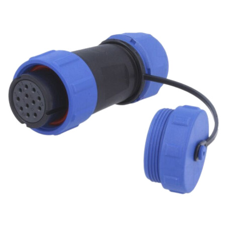 Mufă; SP21; mamă; PIN: 12; cu capac de protecţie; IP68; 7÷12mm; 5A