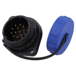 Soclu; SP21; tată; PIN: 12; cu capac de protecţie; IP68; 5A; lipire