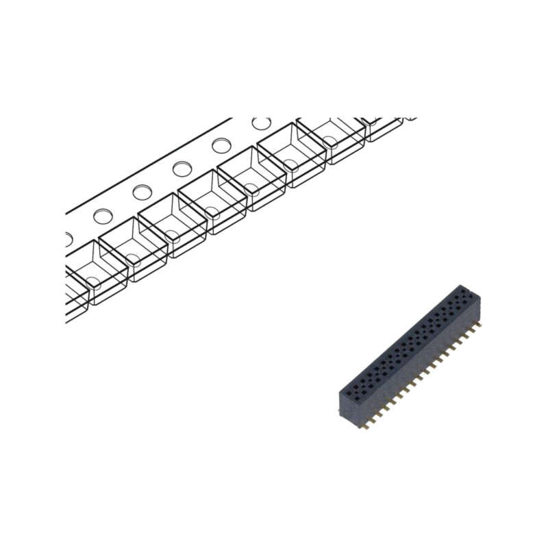 Conector: şiruri pini; tată; PIN: 36; 1,27mm; aurit; SMT; soclu