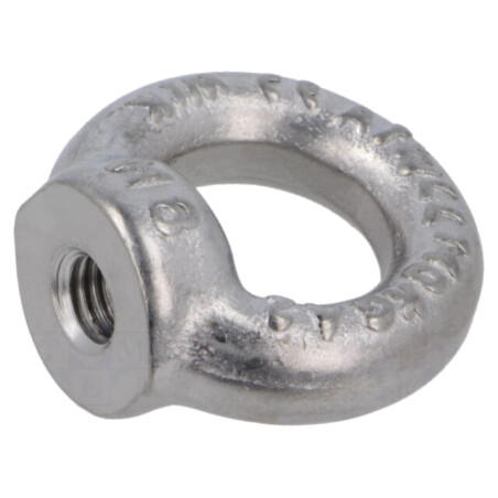 Piuliţă cu inel; tip ochi; M8; oțel inoxidabil A2; DIN 582; 20mm