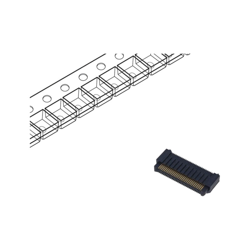 Conector: PCB-PCB; tată; PIN: 60; 0,8mm; ERM8; aurit; SMT; soclu; 1,4A Conector: PCB-PCB; tată; PIN: 60; 0,8mm; ERM8; aurit; SMT; soclu; 1,4A