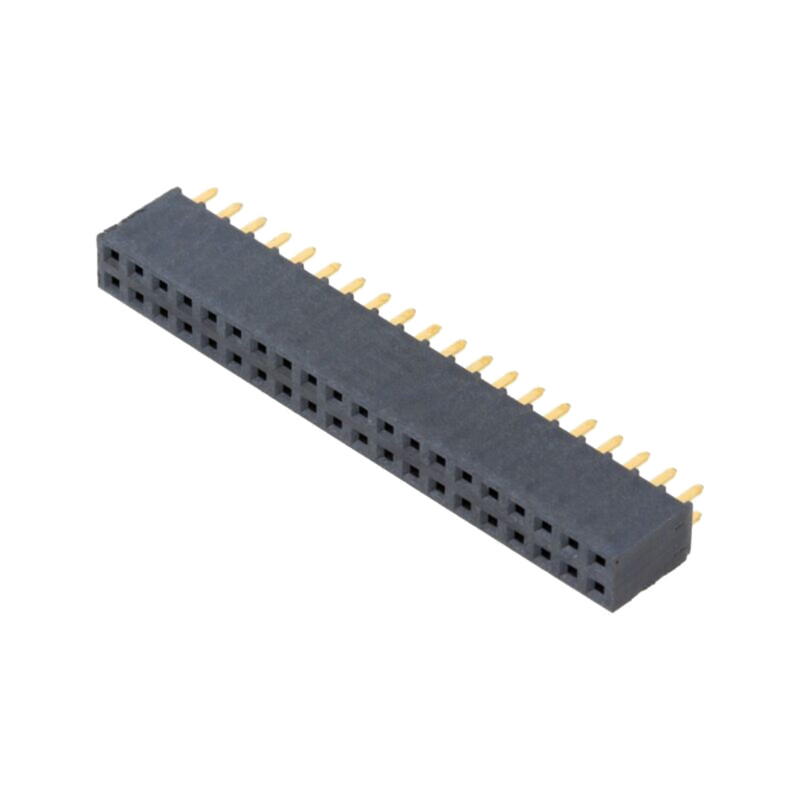 Conector: şiruri pini; mamă; PIN: 40; 2,54mm; aurit; THT; soclu