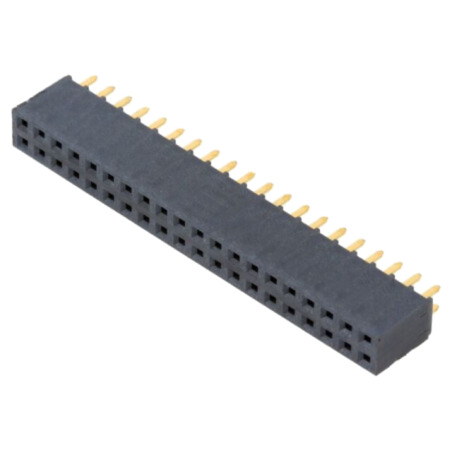 Conector: şiruri pini; mamă; PIN: 40; 2,54mm; aurit; THT; soclu