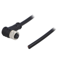 Conector: M8; mamă; PIN: 3; în unghi 90°; cu manşon,cu cablu; mufă