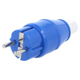 Conector: alimentare AC; tată; mufă; 2P+PE; 250VAC; 16A; albastră