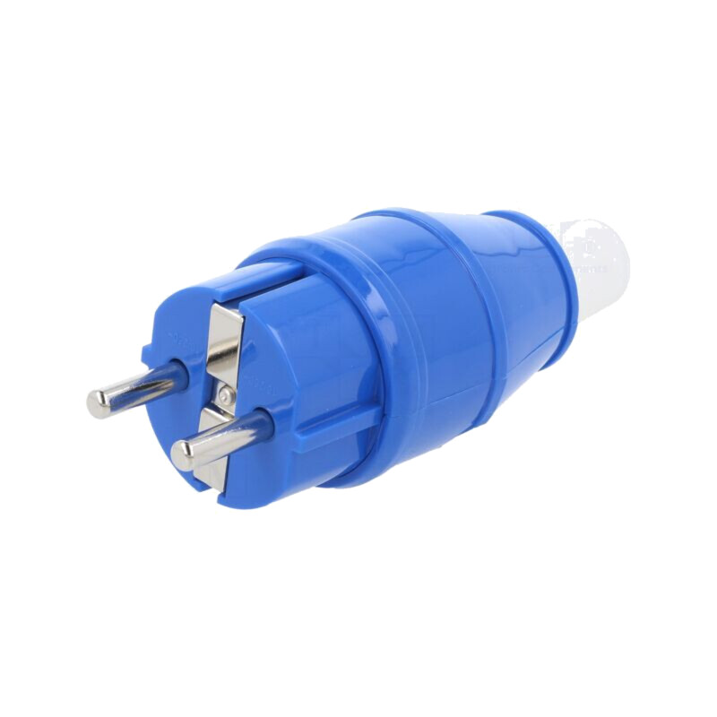 Conector: alimentare AC; tată; mufă; 2P+PE; 250VAC; 16A; albastră