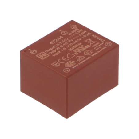 Convertor: AC/DC; 5W; Uintr: 85÷265VAC,120÷370VDC; Uieş: 15VDC