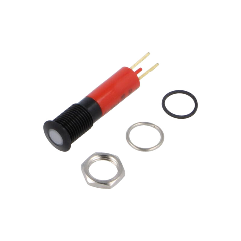 Lampă de control: LED; plată; verde; 24÷28VDC; 24÷28VAC; Ø8mm; IP67