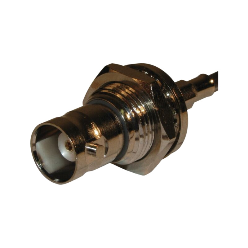 Conector: BNC; soclu; mamă; drept; 50Ω; crimpat; PTFE; aurit; alamă Conector: BNC; soclu; mamă; drept; 50Ω; crimpat; PTFE; aurit; alamă