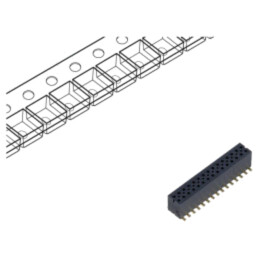 Conector: şiruri pini; tată; PIN: 30; 1,27mm; aurit; SMT; soclu