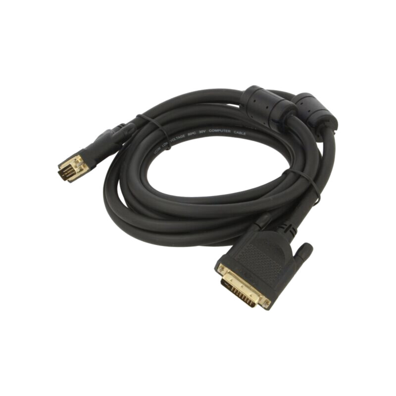 Cablu; dual link; DVI-D (24+1) mufă,din ambele părţi; PVC; 3m