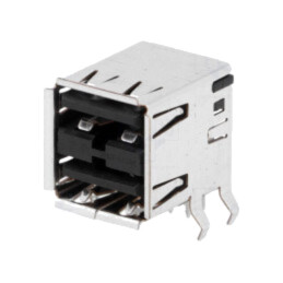 Conector: USB A; soclu; pentru PCB; THT; PIN: 8; în unghi 90°; duble