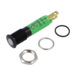 Lampă de control: LED; plată; roşie; 24÷28VDC; 24÷28VAC; Ø8mm; IP67