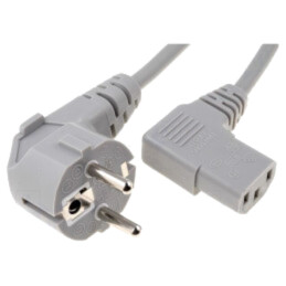 Cablu; 3x1mm2; CEE 7/7 (E/F) ştecăr în unghi,IEC C13 mamă 90°