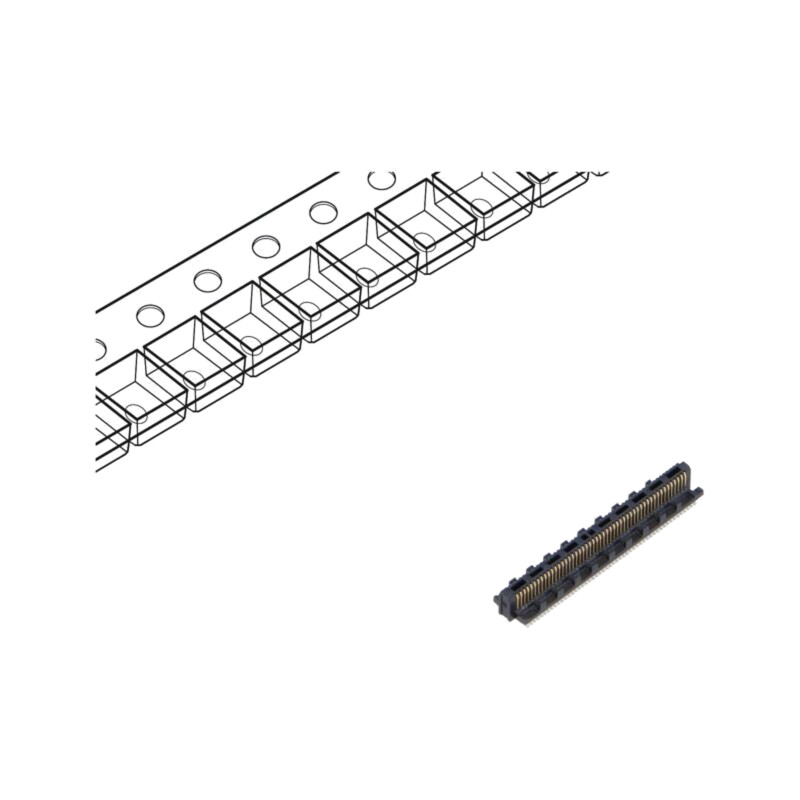 Conector: PCB-PCB; tată; PIN: 50; 0,4mm; ST4; aurit; SMT; soclu; 1,6A