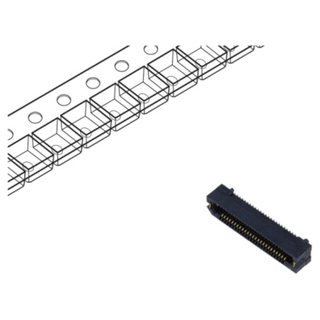 Conector: PCB-PCB; mamă; PIN: 50; 0,8mm; ERF8; aurit; SMT; soclu; 1,4A