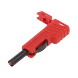Conector: banană 4mm; mufă; 30A; 60VDC; roşie; cu izolaţie; 2,5mm2