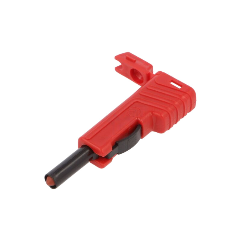 Conector: banană 4mm; mufă; 30A; 60VDC; roşie; cu izolaţie; 2,5mm2