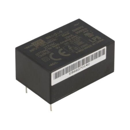 Convertor: AC/DC; 2W; Uintr: 85÷305VAC,120÷430VDC; Uieş: 9VDC; 72%