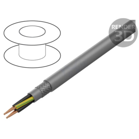 Cablu; JZ-602-CY; 4G2,5mm2; PVC; gri; 600V; CPR: fără clasificare