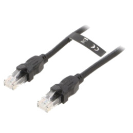 Patch cord; U/UTP; 6; Cu; PVC; negru; 8m; 26AWG; Fire: 8