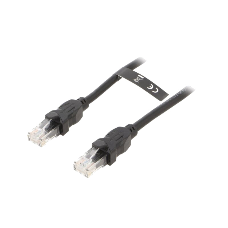 Patch cord; U/UTP; 6; Cu; PVC; negru; 8m; 26AWG; Fire: 8