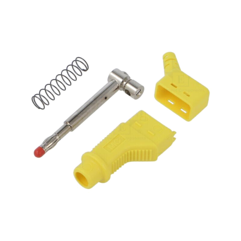 Conector: banană 4mm; mufă; 19A; 600V; galbenă; 1mm2; pe cablu