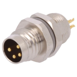 Conector: M8; tată; PIN: 4; neecranaţi; soclu; IP67; 30V; 2,5÷3,5mm