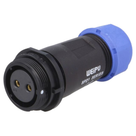 Mufă; SP21; mamă; PIN: 2; IP68; 7÷12mm; 30A; lipire; pe cablu; 500V