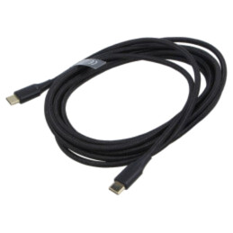 Cablu; USB 2.0; USB C mufă,din ambele părţi; nichelat; 3m; negru
