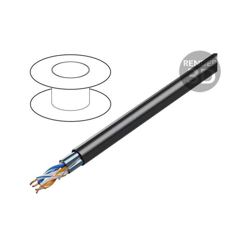 Cablu; 4x2x24AWG; RS232,RS422; litat; Cu; ecranat,folie Al-PET