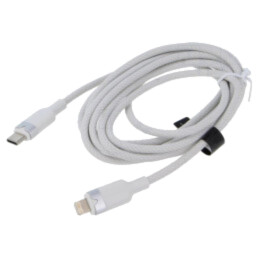 Cablu; USB 2.0; mufă Apple Lightning,USB C mufă; nichelat; 2m