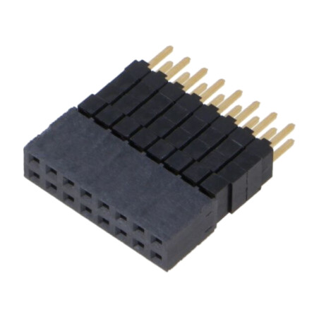 Conector: şiruri pini; tată; PIN: 16; 2,54mm; aurit; THT; soclu
