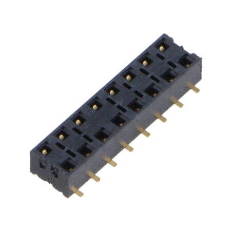 Conector: şiruri pini; mamă; PIN: 16; 2,54mm; aurit; SMT; soclu; rolă