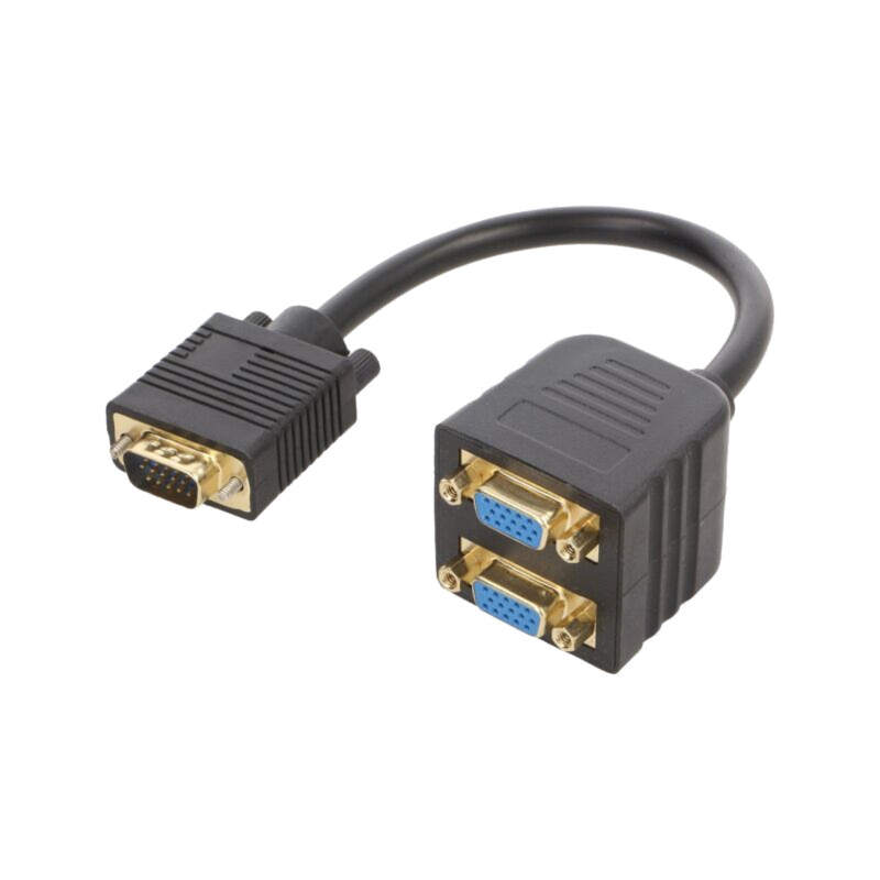 Echipament: splitter VGA; negru; 0,2m