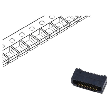 Conector: PCB-PCB; mamă; PIN: 26; 0,8mm; ERF8; aurit; SMT; soclu; 1,4A