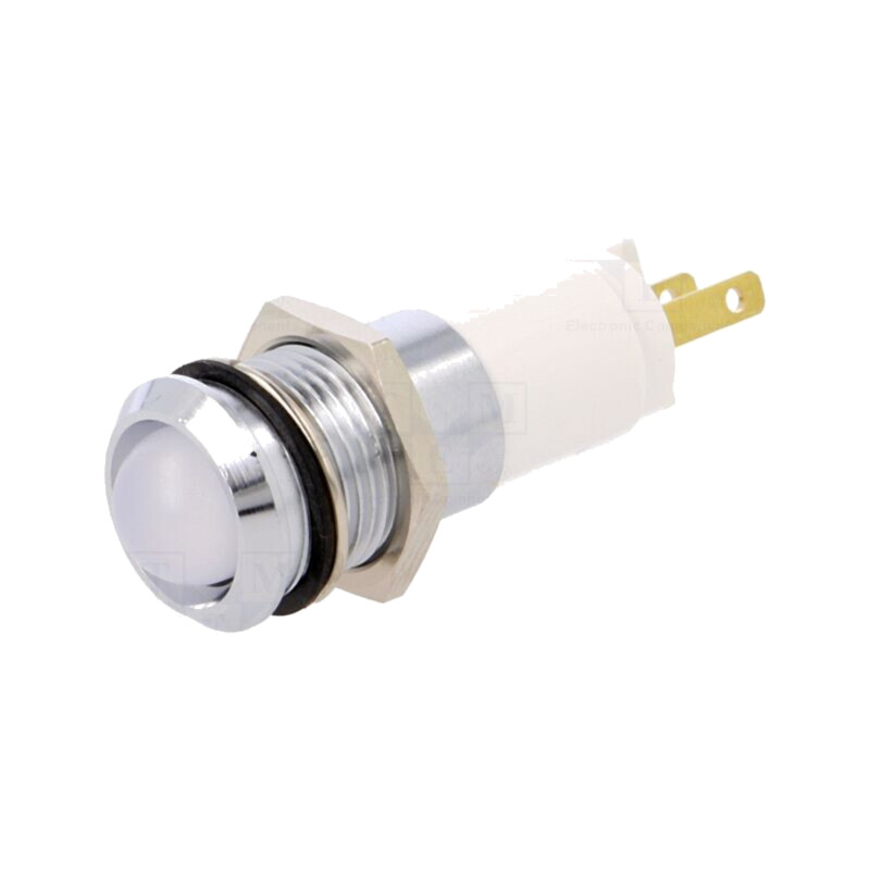 Lampă de control: LED; concav; albă; 24÷28VDC; 24÷28VAC; Ø14,2mm