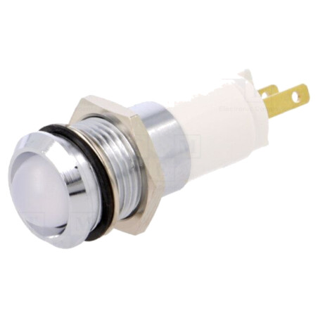 Lampă de control: LED; concav; albă; 24÷28VDC; 24÷28VAC; Ø14,2mm