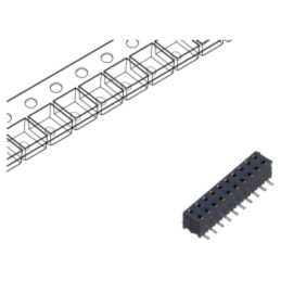 Conector: şiruri pini; mamă; PIN: 20; 2mm; aurit; SMT; soclu; rolă