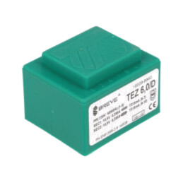 Transformator: încapsulat; 6VA; 230VAC; 10,5V; 10,5V; 285,7mA; PCB