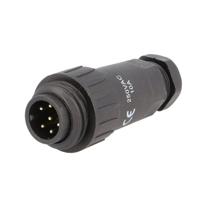 Mufă; WA22; tată; PIN: 7; 6+PE; IP67; 9÷10,5mm; 10A; lipire; 250V