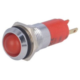 Lampă de control: LED; concav; roşie; 12÷14VDC; 12÷14VAC; Ø14,2mm
