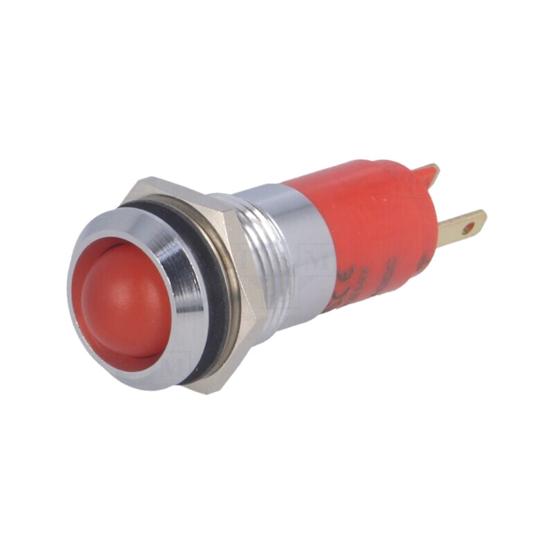 Lampă de control: LED; concav; roşie; 12÷14VDC; 12÷14VAC; Ø14,2mm