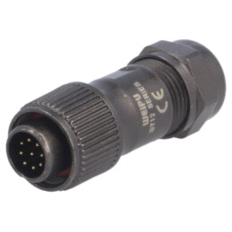 Mufă; ST12; tată; PIN: 9; IP67; 5÷8mm; 3A; lipire; pe cablu; 125V