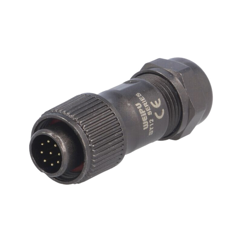 Mufă; ST12; tată; PIN: 9; IP67; 5÷8mm; 3A; lipire; pe cablu; 125V