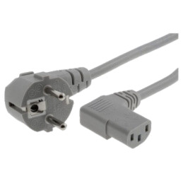 Cablu; 3x1mm2; CEE 7/7 (E/F) ştecăr în unghi,IEC C13 mamă 90°