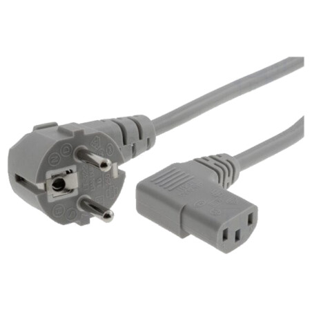 Cablu; 3x1mm2; CEE 7/7 (E/F) ştecăr în unghi,IEC C13 mamă 90°