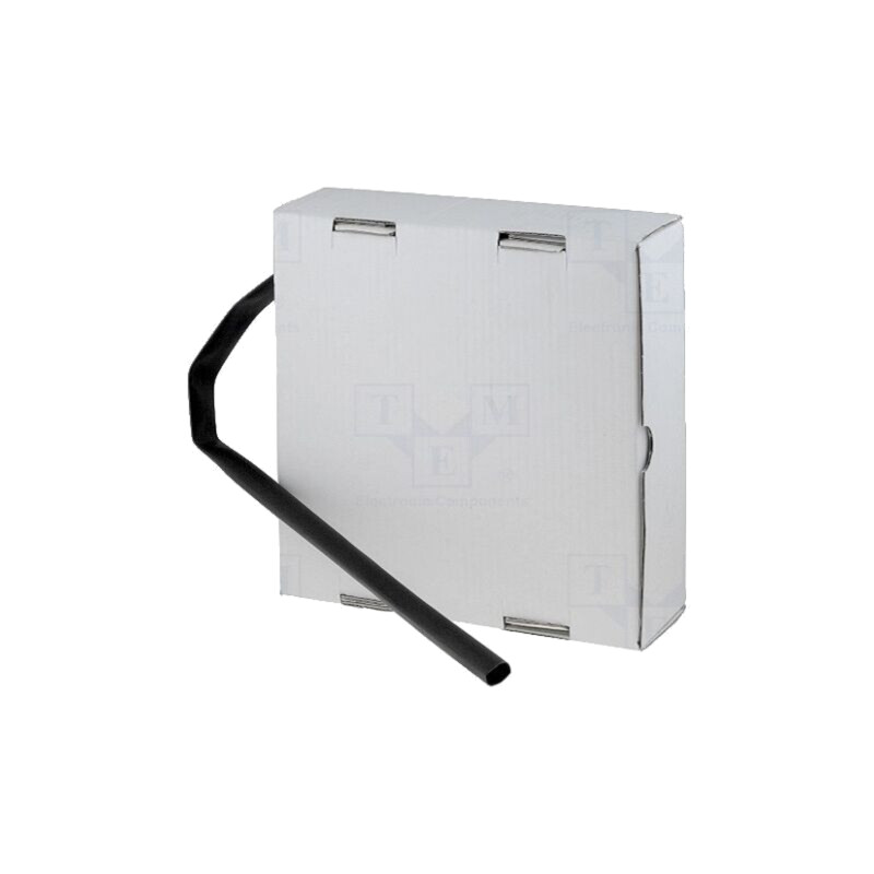 Manşon termocontractabil; cu adeziv; 3: 1; 6,4mm; neagră