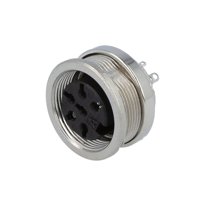Conector: M16; soclu; mamă; lipire; PIN: 6; 5A; 300V; IP40; 0,5mm2