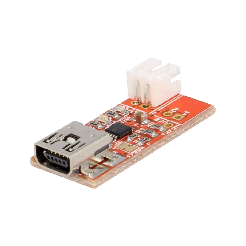 Încărcător acumulatori Li-Po USB; 30x13mm; 470mA Încărcător acumulatori Li-Po USB; 30x13mm; 470mA
